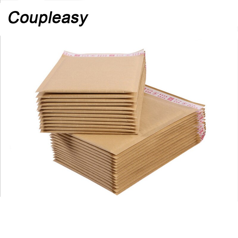 100Pcs Kraft Paper Bubble Bag Flower Printed Bubble Mailer Waterproof Mailing Bag Small Courier Packing Bags
