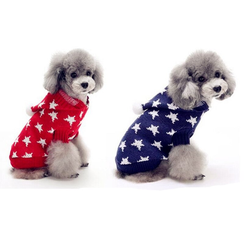Stjerne hundetøj efterår og vinter varm frakke bamse puddel firbenet hund sweater kæledyr frakke jakker jule halloween kostumer
