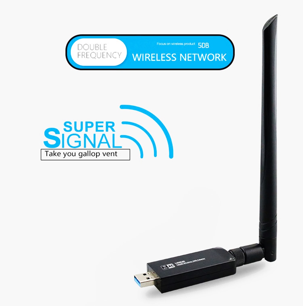 RTL8812AU Chip Usb 3.0 Draadloze Netwerkkaart 5dbi Antenne 5Ghz 1200Mbps Wifi Adapter Voor Windows 7/8/10/Kali Linux