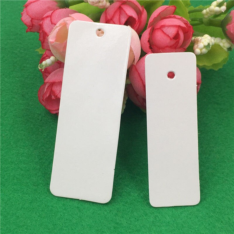 Etiquettes en papier Kraft blanc carré | Étiquette en carton, carré blanc, à suspendre, pour la fête des mères, oeillet, étiquette de prix, 200 pièces/lot