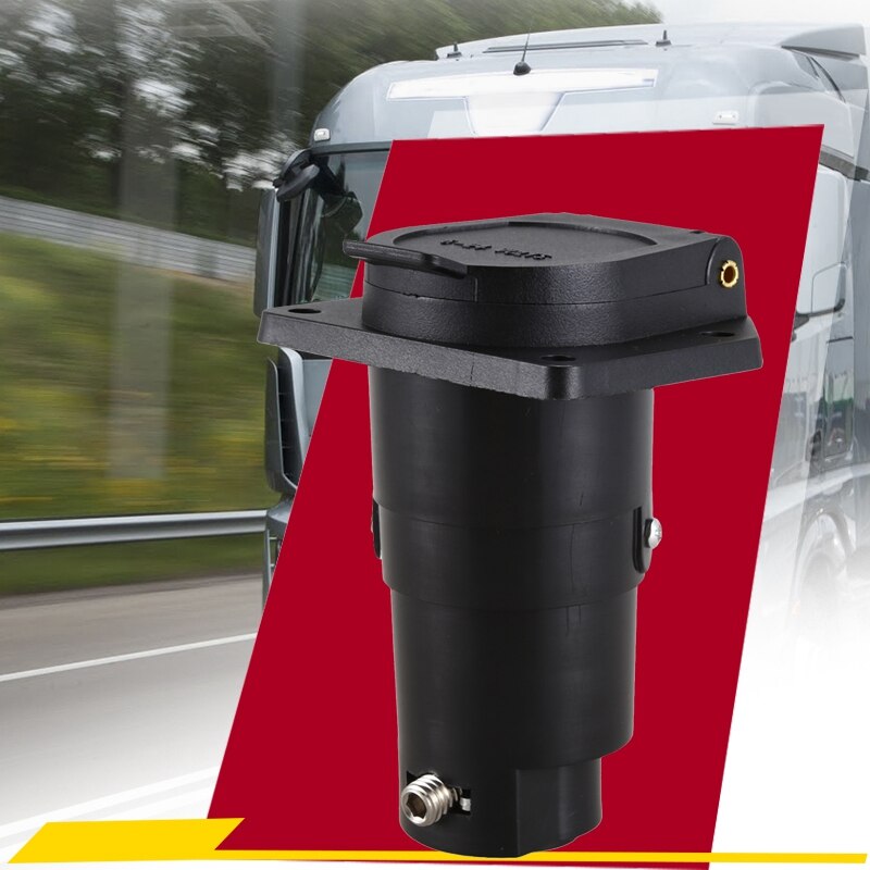 Durable Trailer Plug, 12V 7 Pin Round Trailer Plug 7 Way Blade Socket Adapter Wiring Connector for American for Caravan Tow Bar