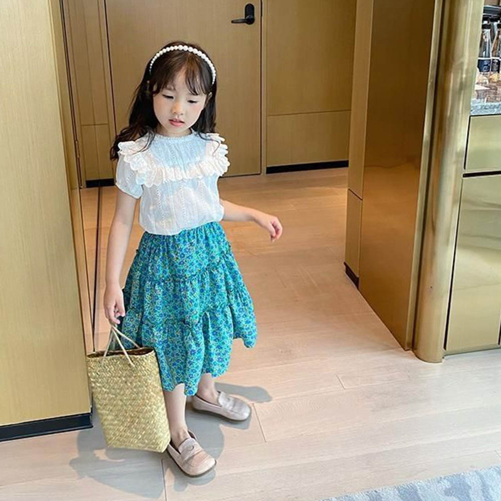 2022 estate adolescente principessa gonna abbigliamento per bambini gonne per ragazze abbigliamento nuovo stile casual stampa floreale per 4-13 anni