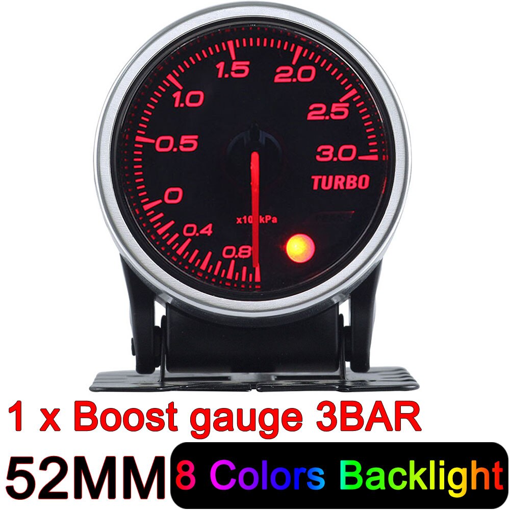 HD 2&quot; 52mm 8 Color LED Car Air Fuel Ratio Gauge Auto Bar Turbo Boost Gauge Meter Oil Water Temp Gauge Voltmeter EGT Tachometer: Boost gauge 3bar