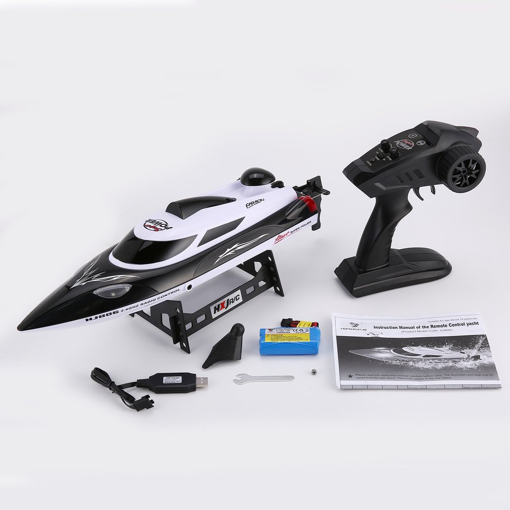 Rc Boot HJ806 47Cm 2.4G Rc 30 Km/h Hoge Snelheid Race Boot Waterkoeling Systeem Omgedraaid Omni-directionele Spanning Promp: Default Title