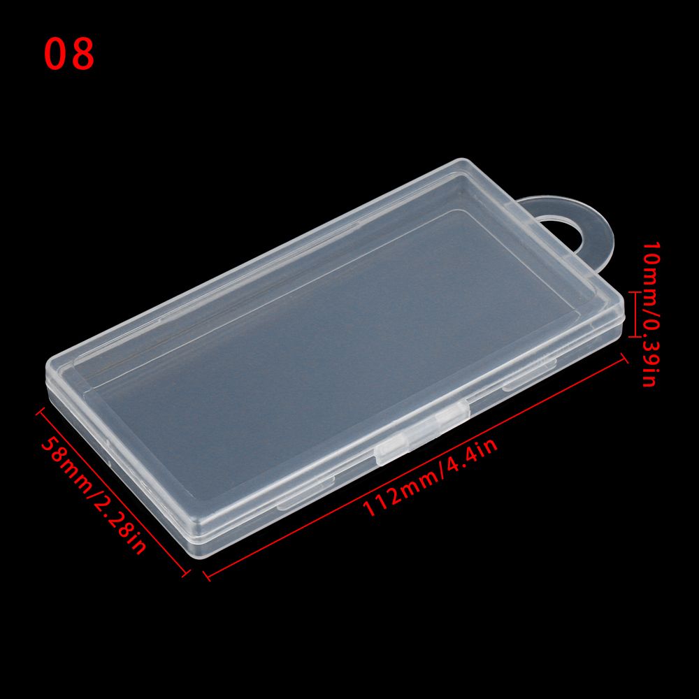 Ulike tidligere plast gjennomsiktig oppbevaringsboks småting mangfoldig organizer etui smykker øredobber ringetone perler beholder verktøy