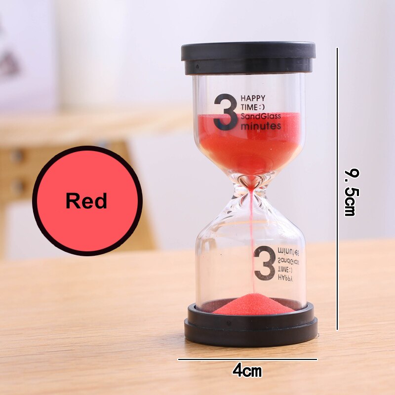 Hourglass 1/3/5/10/15/30 Minutes Hourglass 60 Minutes 45 Minutes Christmas Timer Home Decoration Dining Accessories C137: Red  3 Minutes