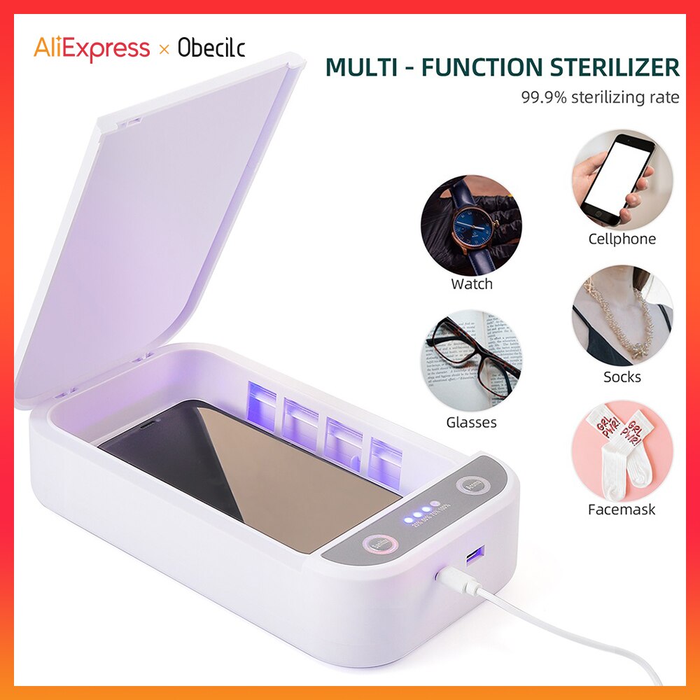 99% Kill Germs Uv Sterilisator Box Voor Masker Telefoon Sleutels Sieraden Desinfectie Box Voor Nail Manicure Pincet Masker Desinfecteren Hergebruik