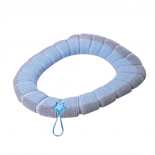 Warme Zachte Verdikte O Shape Wasbare Thuis Toilet Seat Cover Kussen Met Handvat Toilet Seat Cover: Blauw