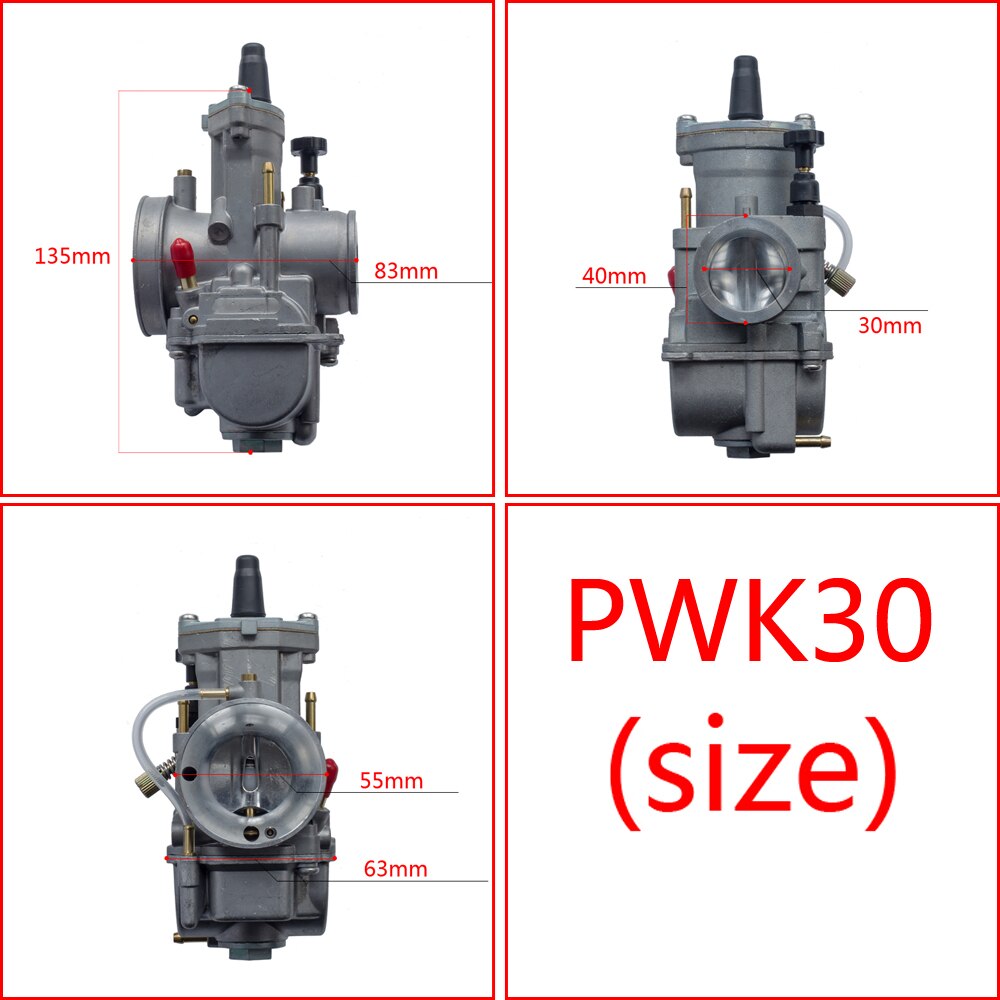 Pwk 24 26 28 30 32 34 mm kaasutin kaasutin  gy6 lenkille dio rtl 50 125 250 cr80 cr85r cr125 nsr 50 nsr 80 dt100 skootteri maastoajo: 30mm