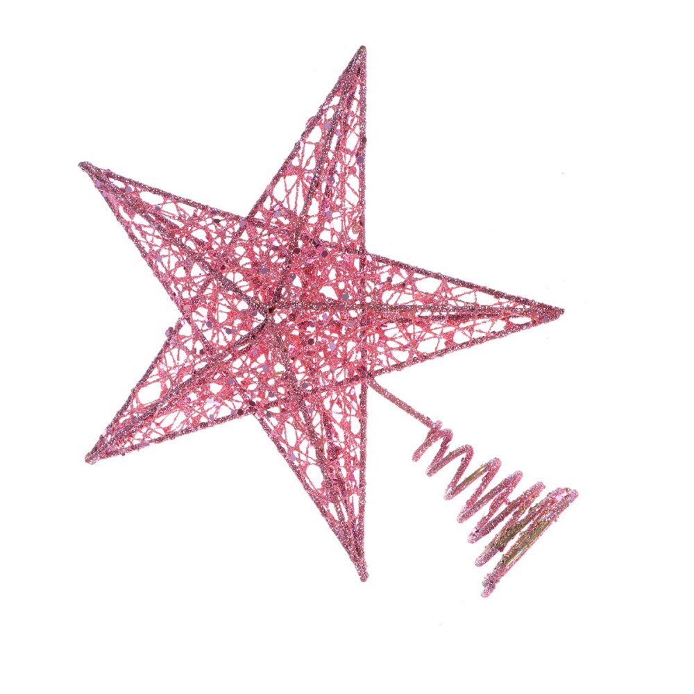 25Cm Kerstboom Iron Star Topper Glinsterende Kerstboom Decoratie Ornamenten)
