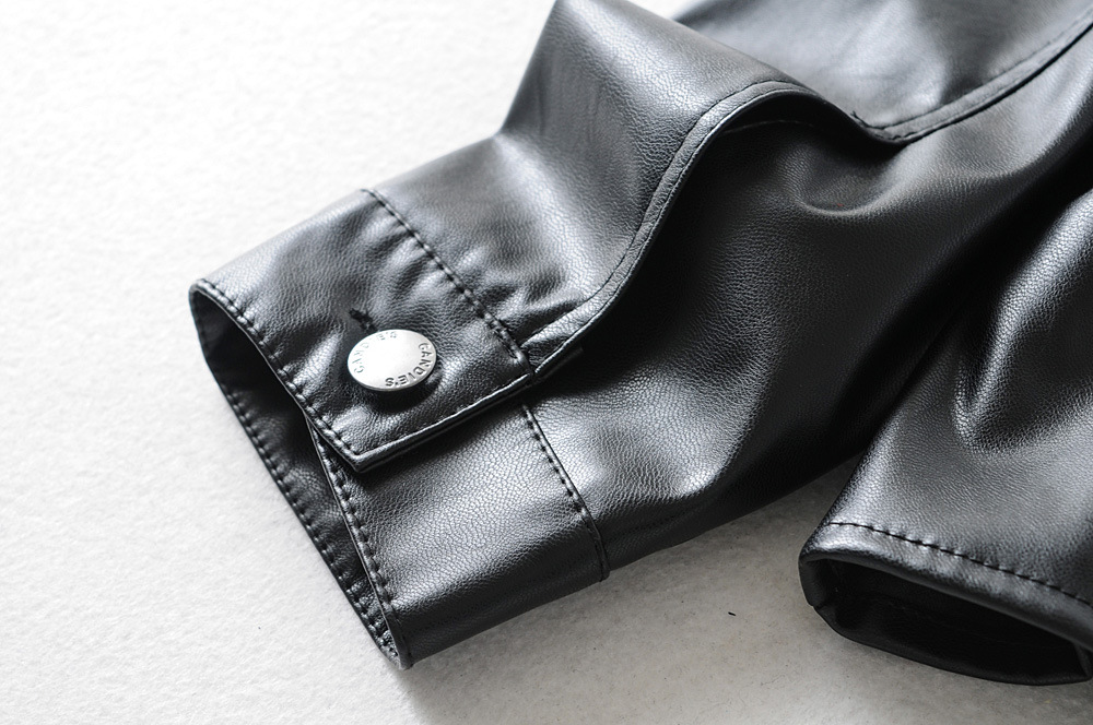 Autumn PU Leather Jacket Women Soft Faux Leather turn down collar Pocket Outwear Coat Black loose short jackets Trench