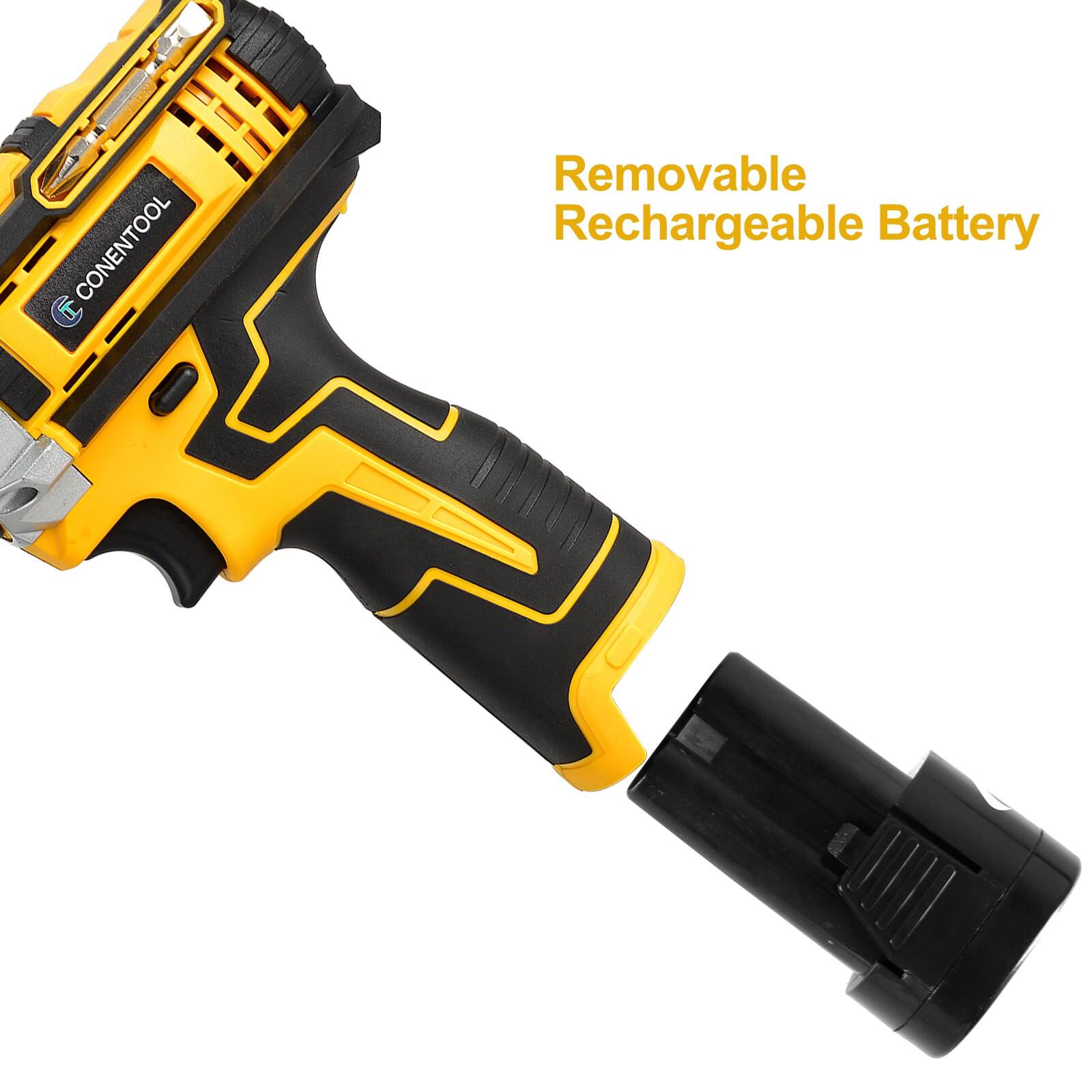 CONENTOOL-destornillador eléctrico inalámbrico recargable, taladro de impacto LED de 2 velocidades, herramientas eléctricas, batería de 1.5Ah, 18V