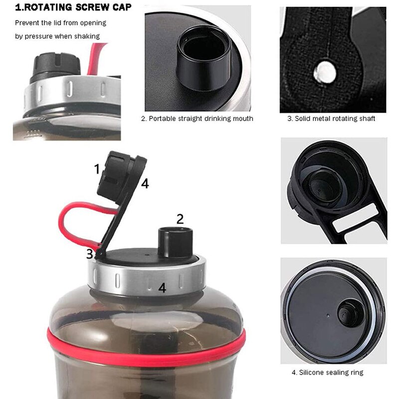 3.2l esportes garrafa de água portátil de grande capacidade para acampamento ao ar livre fitness gym exercício