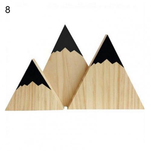3Pcs/Set Wood Ornaments Snow Mountain Shape Photo Props Wood Hanging Wall Sign Kids Room Decor: 8