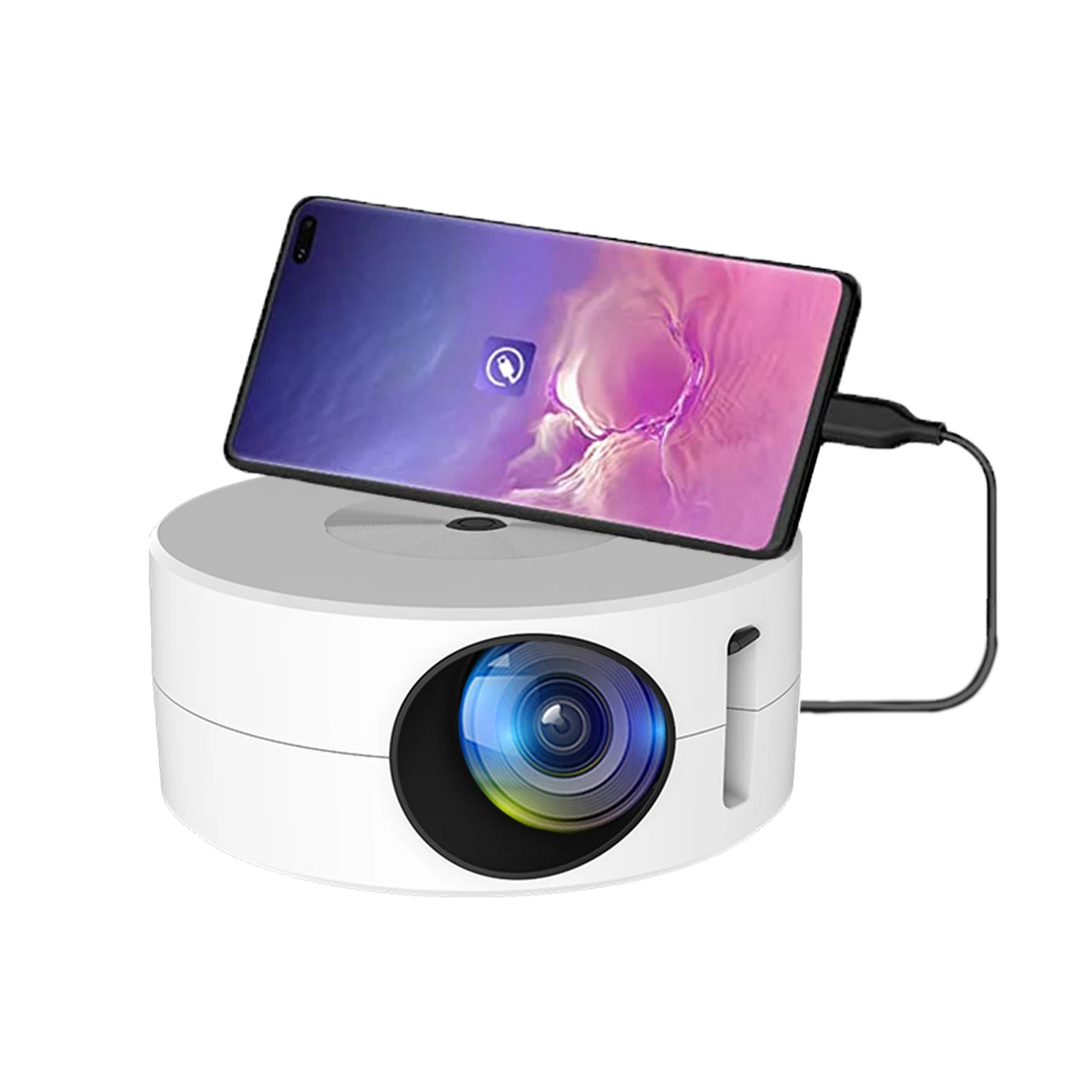 LED-Mini-Projektor für Heimkino, mobiler Video-Beamer, 1080p, USB-Synchron isations bildschirm, Smartphone-Beamer, yt200