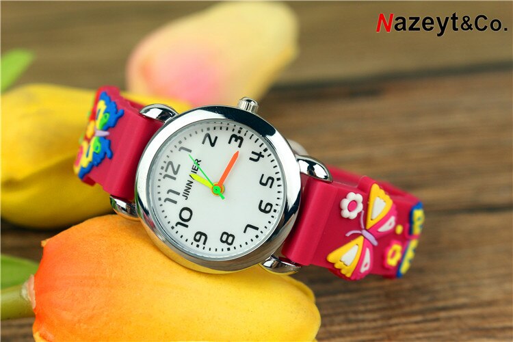 kids horloge kinderen 3D eenvoudig siliconen band sport horloge jongens en meisjes horloge: Rood