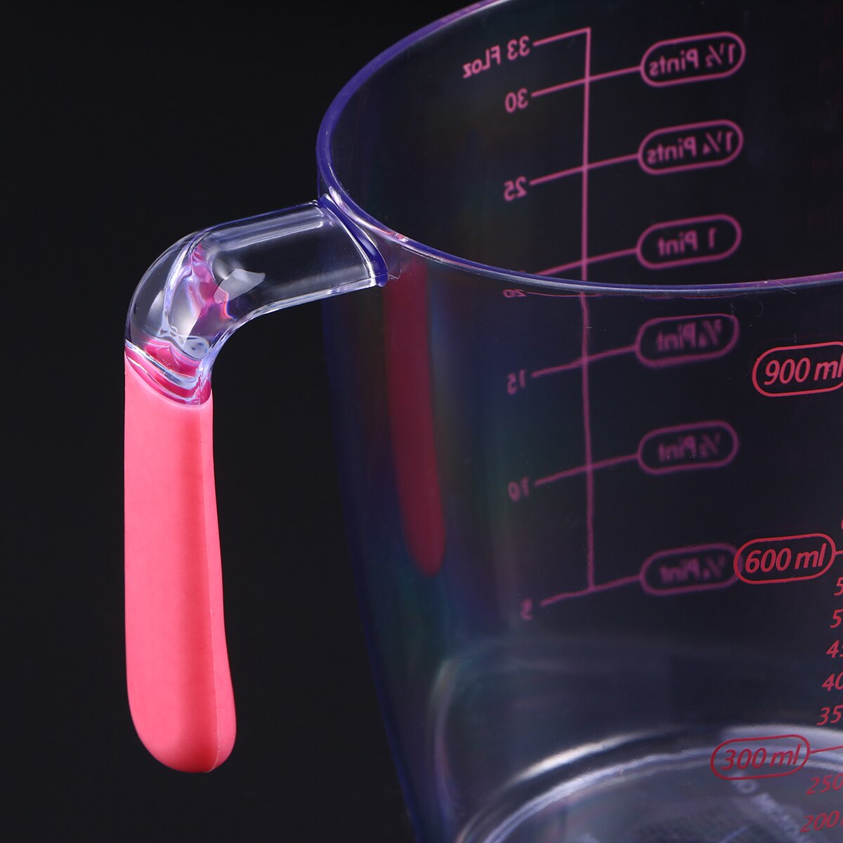 900ml Transparent Plastic Measuring Cup with Marking Scales Baking Kitchen Measuring Pitcher Measuring Cup