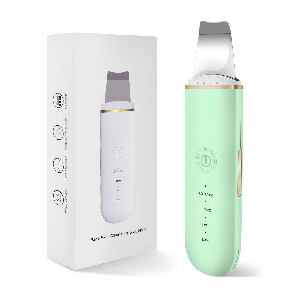 Épurateur de peau à ultrasons 3 Modes, appareil électrique de beauté, nettoyage en profondeur des pores, acné, saleté, dissolvant de points noirs, soins de la peau à domicile: Green