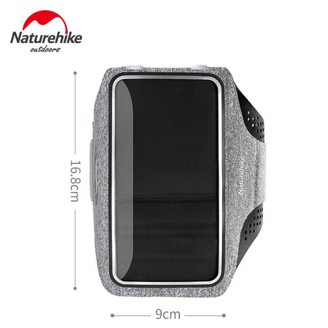 Naturehike hardlooptas sport mobiele telefoon armband tas telefoonhoesje ademend ultralicht outdoor hardlooparmtas hardloopschool: Zwart-l