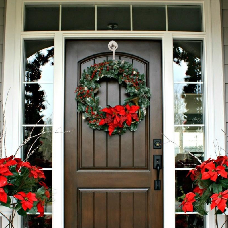 Metal Hanging Hooks 4 Pieces Magnetic Wreath Hangers Rotated Hooks for Home