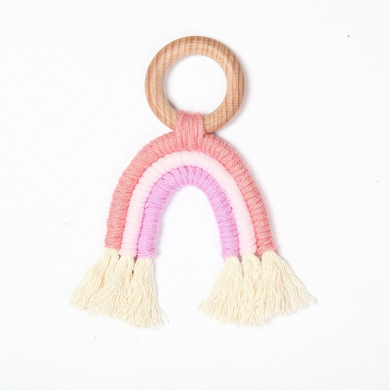 Nordic Kids Room Rainbow Hand-Woven Rainbow Ornaments Macrame Hanging Rainbow Wall Hanging Decor for Baby Nursey Dorm Room: Style3