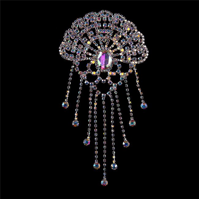 Cusack de aplicación de strass de cristal para vestidos de boda bolsas de ropa sombreros adornos costura DIY artesanía de plata AB oro: Silver AB