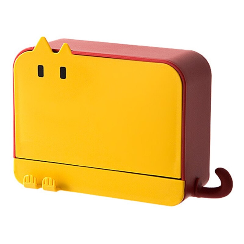 Jabonera de doble capa montada en la pared, escurridor de jabón con tapa abatible, Ahorrador de jabón autodrenaje para baño, N1HF: Red