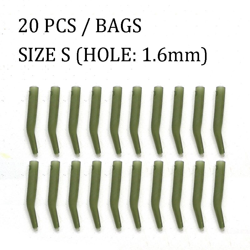 20pcs Carp Fishing Accessories Terminal Anti Tangle Sleeves For Carp Fishing Hook Line Aligner Carp Feeder Hair Rigs Fish Tackle: Size S - 19mm