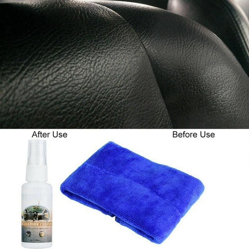 30ml Leather Seat Dashboard Maintenance Cleaner Dust Removal Car Interior Cleaner Sofa Leather Care Refurbisher Cleaner