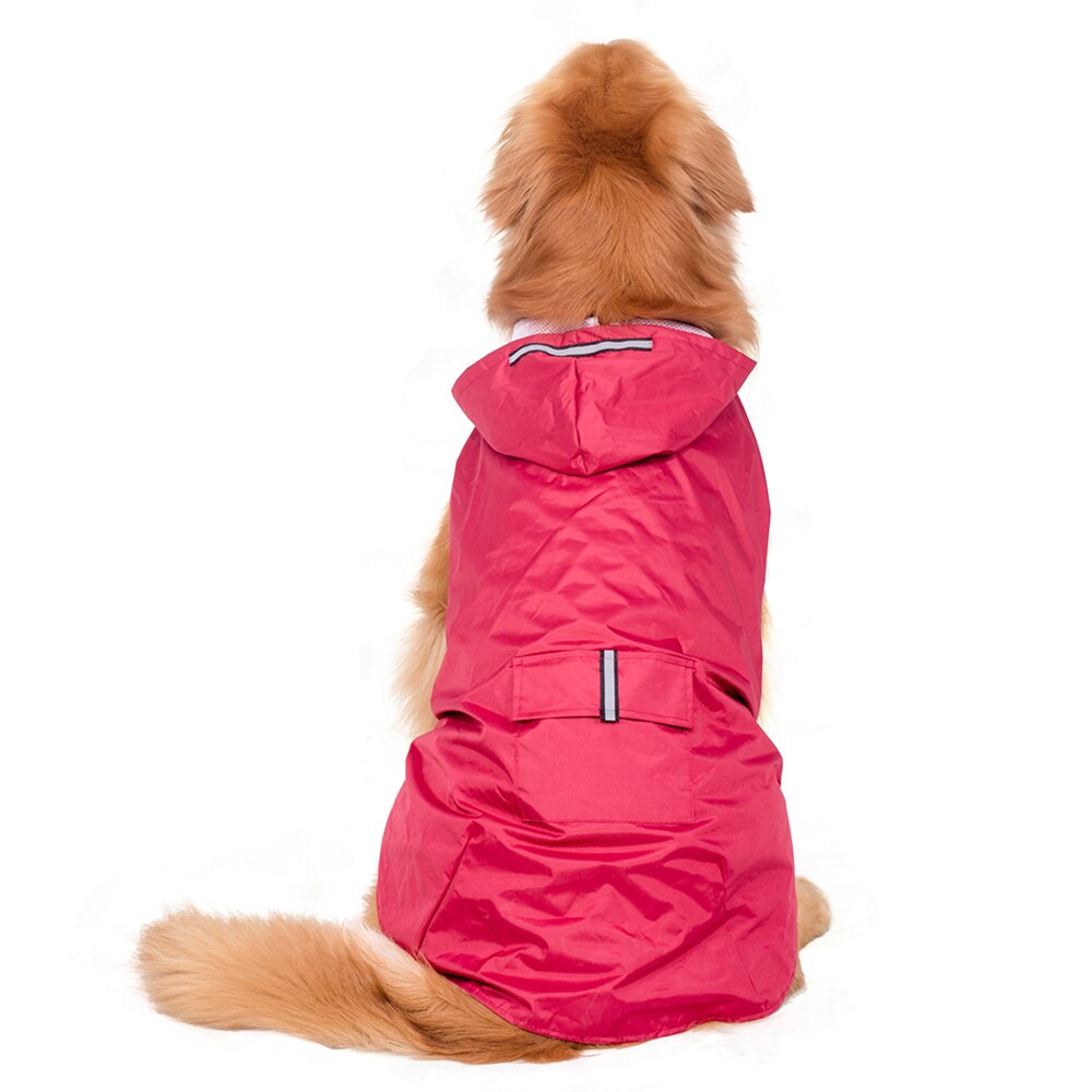 Chubasquero impermeable para mascotas, ropa para perros grandes, abrigo al aire libre, chaqueta de lluvia reflectante, Golden Retriever, Labrador, Husky, poncho grande: Rose / 5 XL