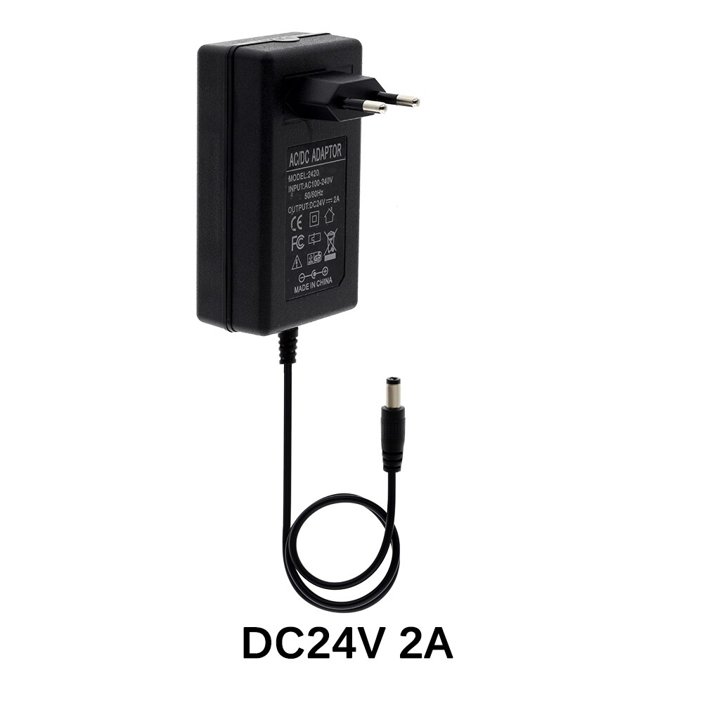 Led Power Adapter AC110V 220V Naar DC12V 24V Verlichting Transformator 1A 2A 3A 5A 6A 8A 10A Met eu/Us Plug Voor Led Strip: 24V 2A / EU Plug
