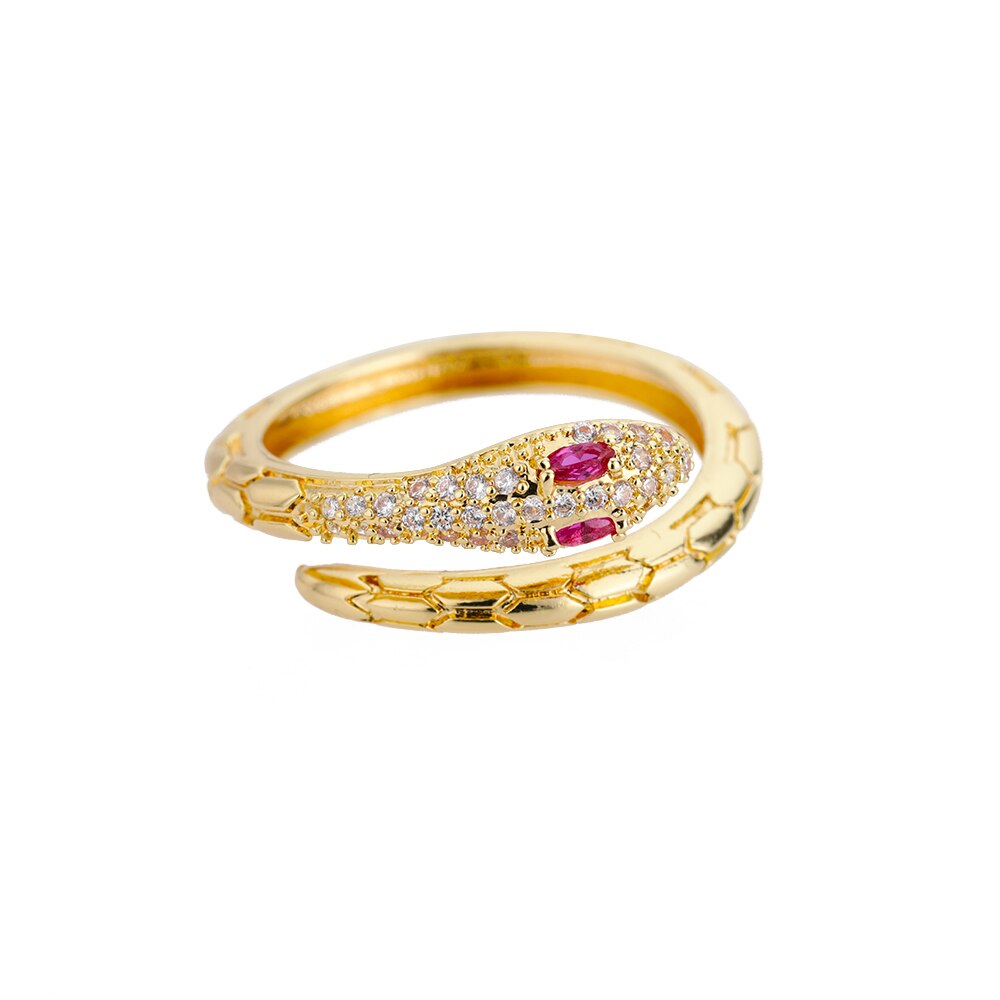 Schlangenringe für damen und mädchen, verstellbare fingerringe mit zirkonia, goldringe, eheringe, paarringe, schmuck, anillos mujer: 1