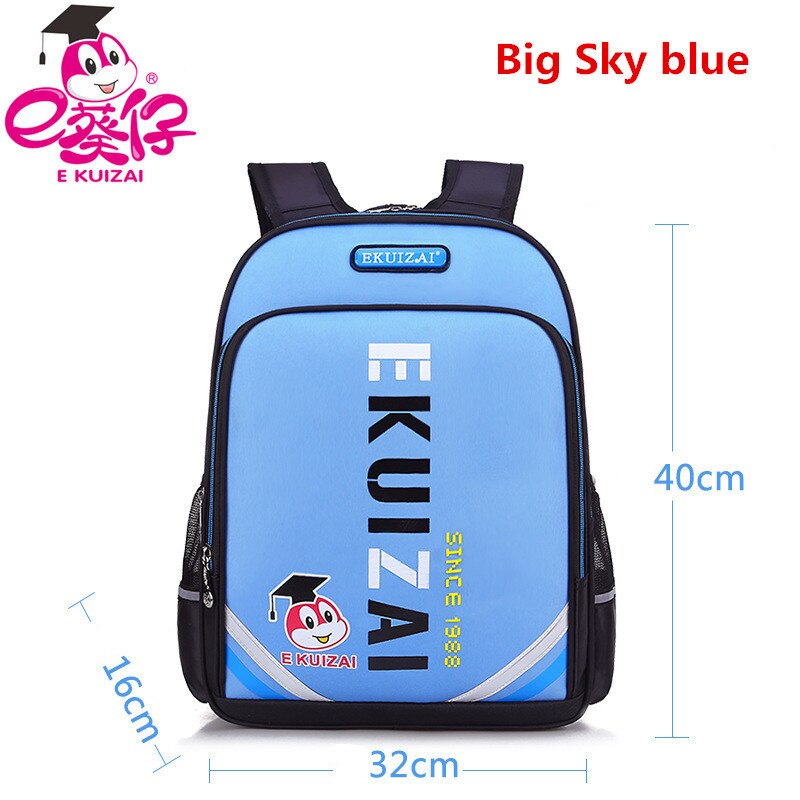 School Bags Double Shoulder School Backpacks For Teenagers Children Backpack Orthopedic School Bag Safety backpack: Big Sky blue