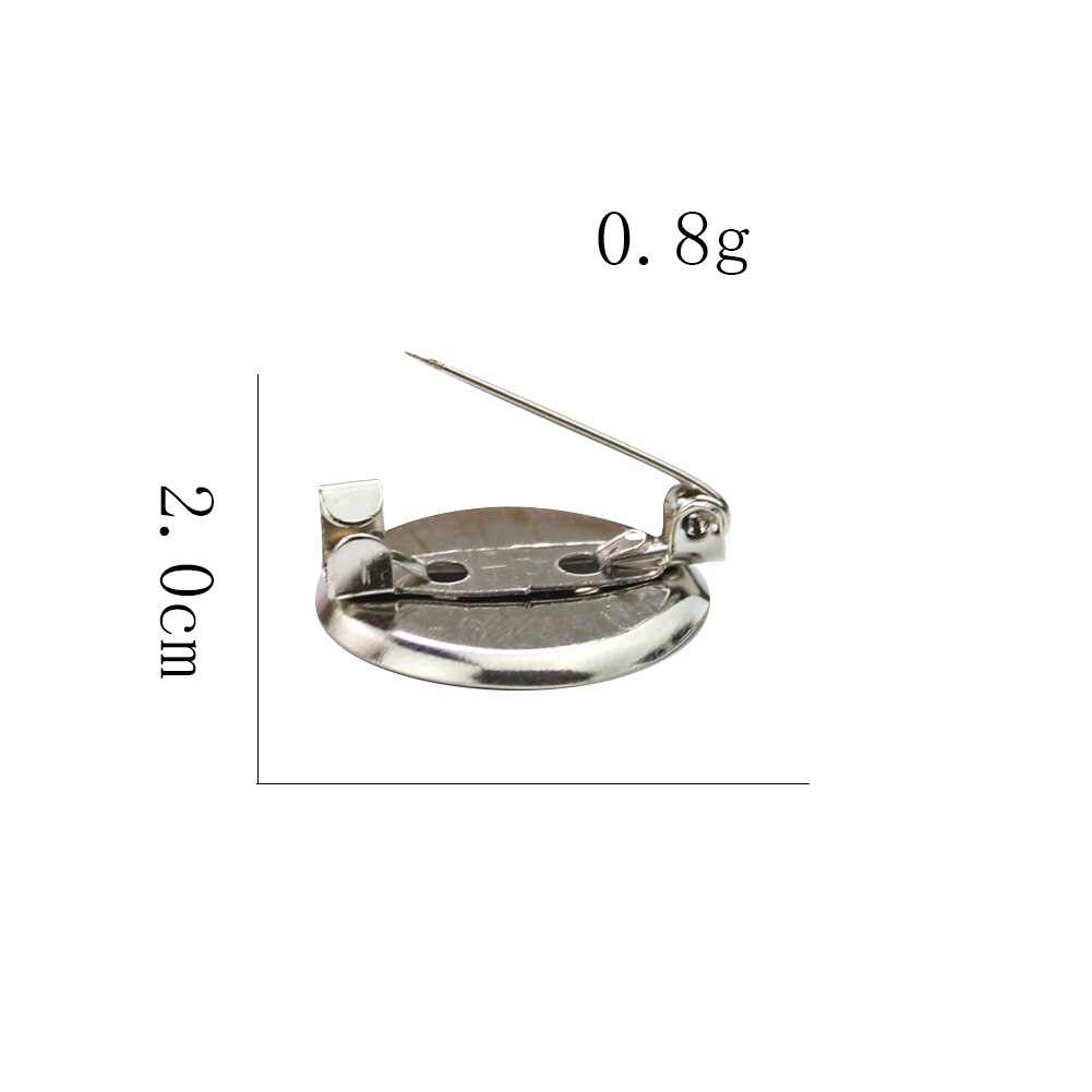 30PC metalowa okrągła tarcza broszka materiał dodatkowy instrukcja podwójnego zastosowania agrafka naciśnij klip odznaka DIY odzież robić biżuterii akcesoria: Default Title