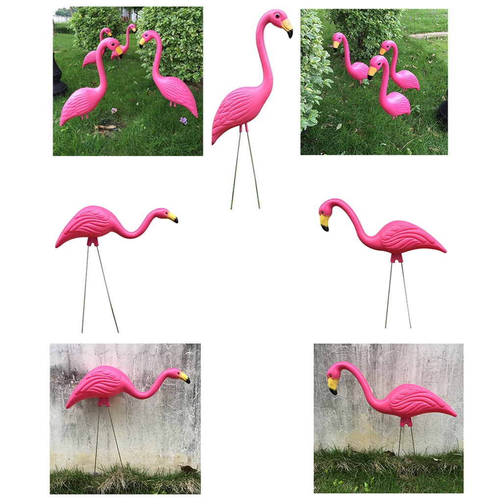 3 typer lyserød plast flamingo yard have græsplæne balkon indretning naturtro dyrepynt