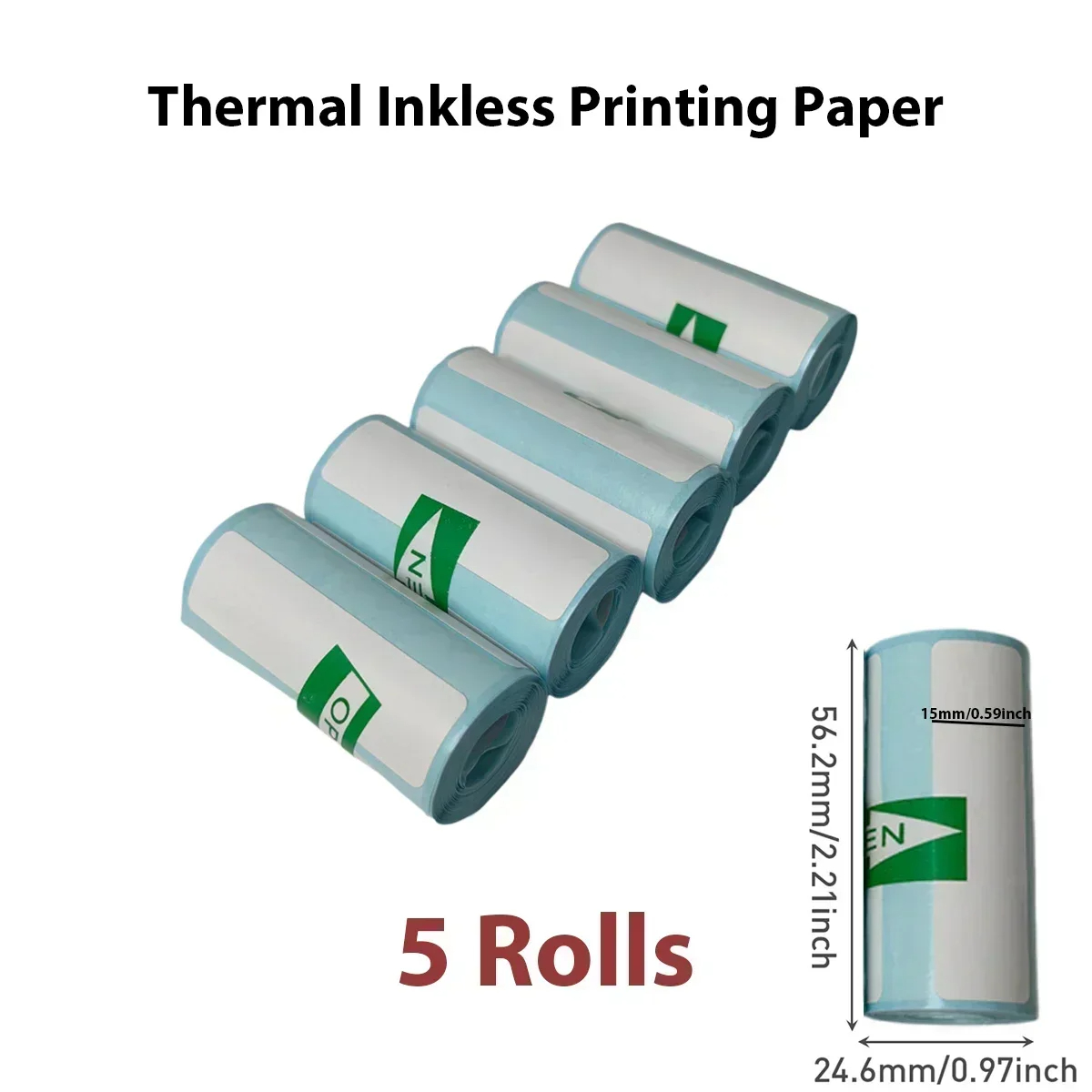 Termisk printerpapir til mini-klistermærke-kvitteringsprinter bærbar bluetooth-lommeprinter hvid farve klæbrig gennemsigtig papir: Lysegrå