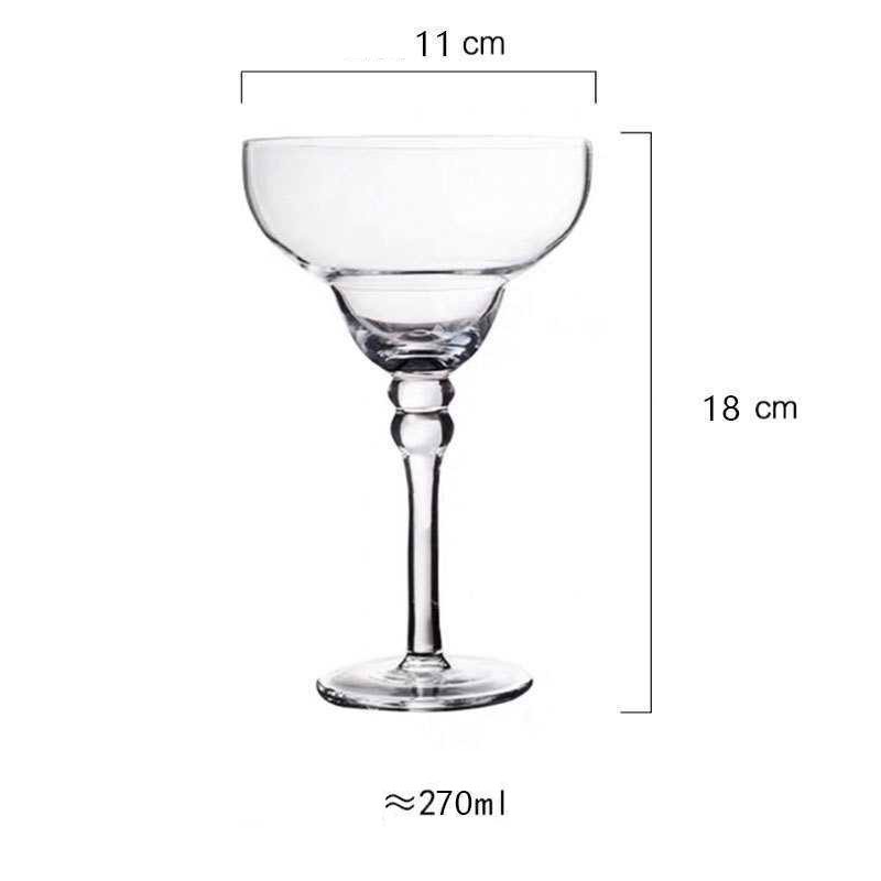 270ml Margarita Wine Glasses Handmade Colorful Cocktail Glass Goblet Cup Lead-free Home Bar Wedding Party Drinkware: Clear
