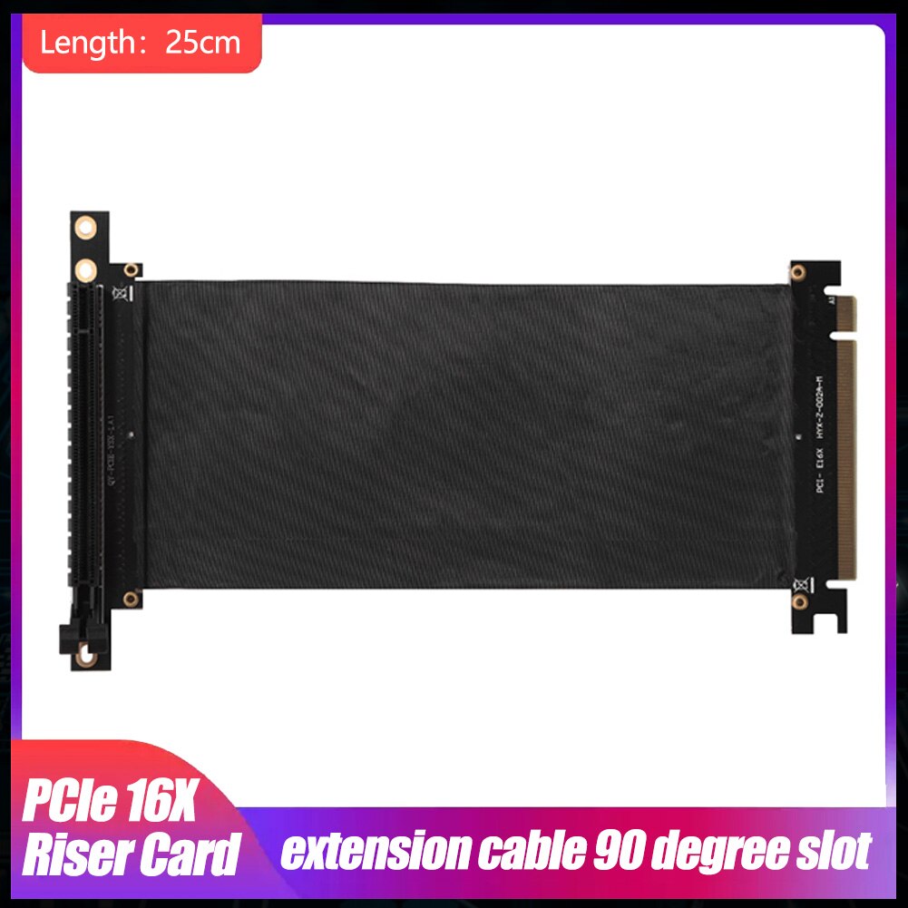PCI Express 16x Flexible Cable Card Extension Port Adapter Riser Card 1 Slot PCIe X16 Riser for 1U 2U 3U Server IPC Chassis: 25CM  adapter cable