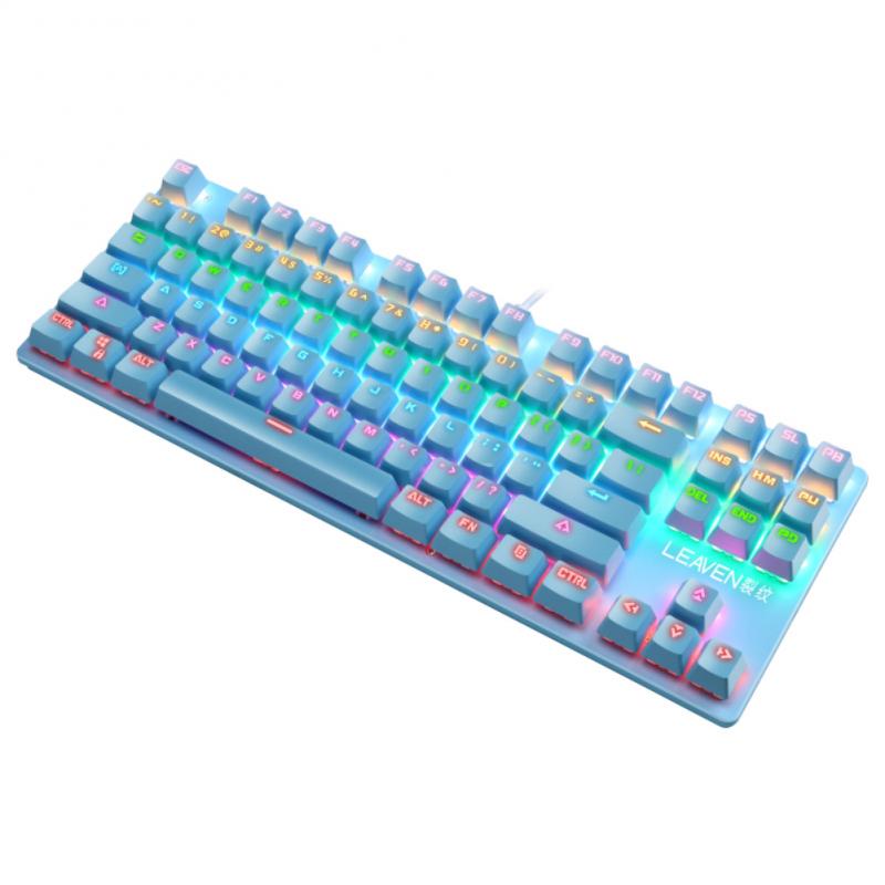 Punk Mechanical Keyboard 87 Keys Green Axis Gaming Gamer Mechanical Office Notebook Keyboard Teclado Mecanico: White