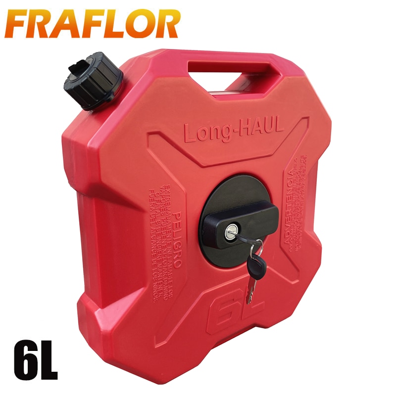 Bidon de rechange pour moto, 6l, vert et noir, Jerrycan, réservoir d&#39;essence et d&#39;huile, pichet de carburant, support de réservoir en plastique