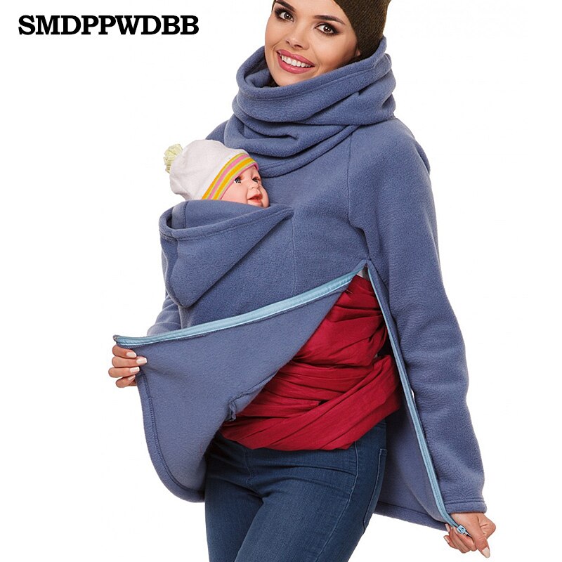 SMDPPWDBB-manteau kangourou multifonctionnel pour femme, modèles d'hiver, pull ondulé imprimé , manteau à manches longues de: A / M