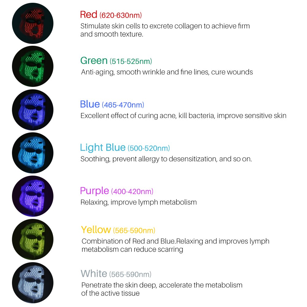 LED Facial Mask 7 Colors Led Mask Beauty Photon Electric Skin Rejuvenation Anti Wrinkle Photon Therapy Face Lifting Machine