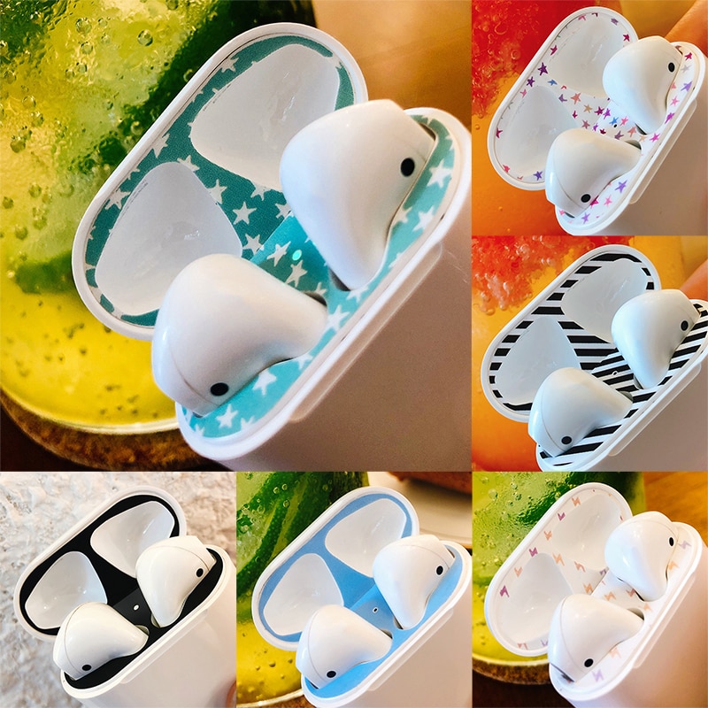 For Airpods Dust-proof Sticker Pure Color/Pattern Dust Guard Protective Film