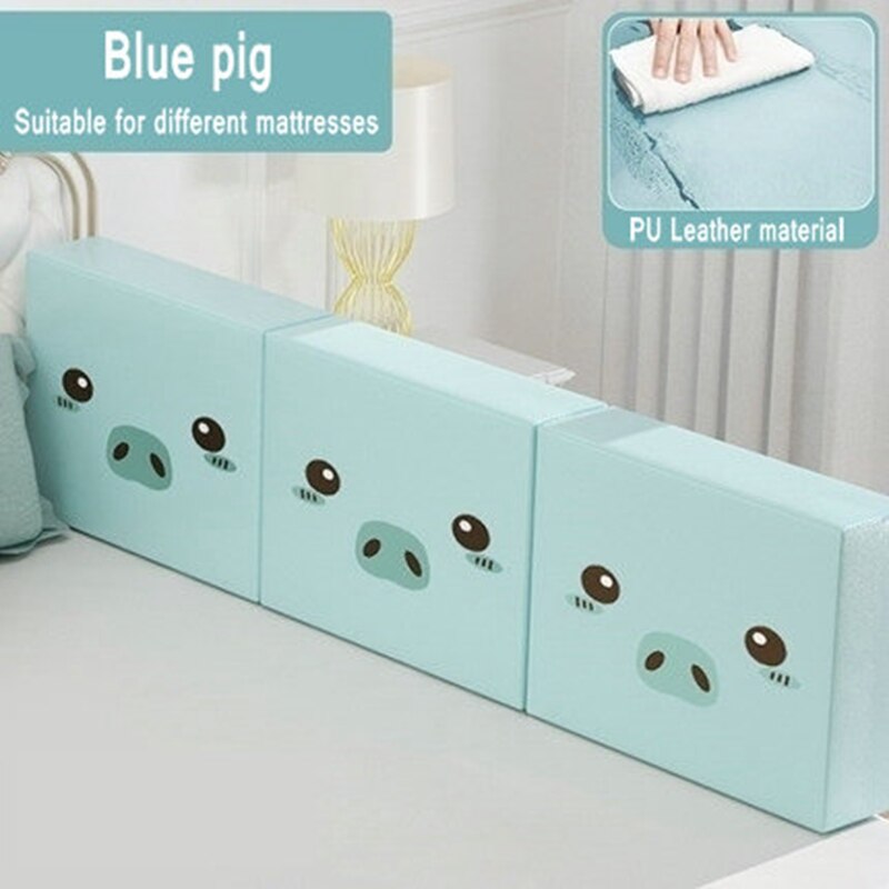 Baby Sicherheit Tor Krippe Schiene Sicherheit Fechten Baby Bett Zaun Hause Kid Laufstall 2M Große Bett Allgemeinen Weichen Bett leitplanke: Blue pig 0.5M