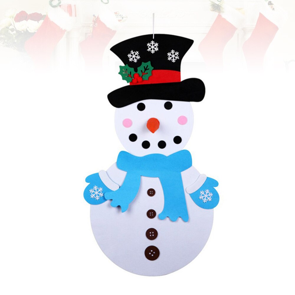 1pc DIY Felt Snowman Game Set Snowman DIY Game DIY Snowman Puzzle Decorations Felt Christmas Tree Snowman Handcraft for
