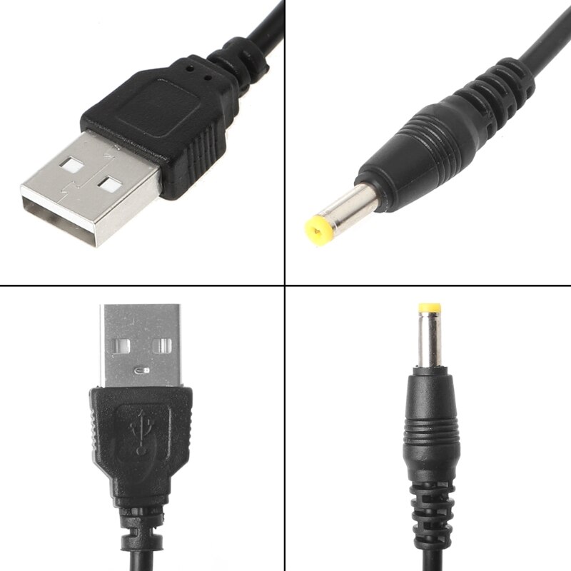 USB Male To 4.0x1.7mm 5V DC Barrel Jack Power Supply Cable Connector Charge Cord