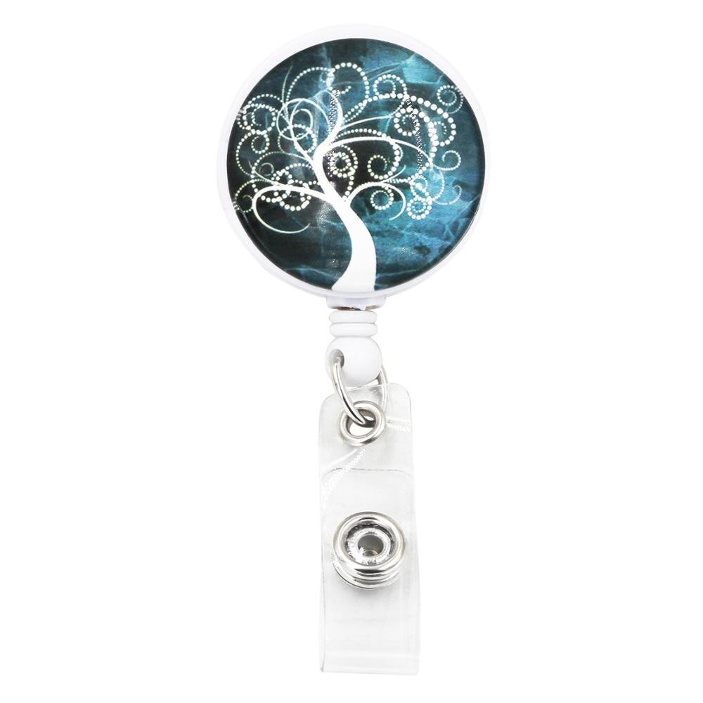 1PC ID Retractable Badge Holder with Alligator Clip Life Tree Retractable Cord ID Badge Reel 24 inch: K91