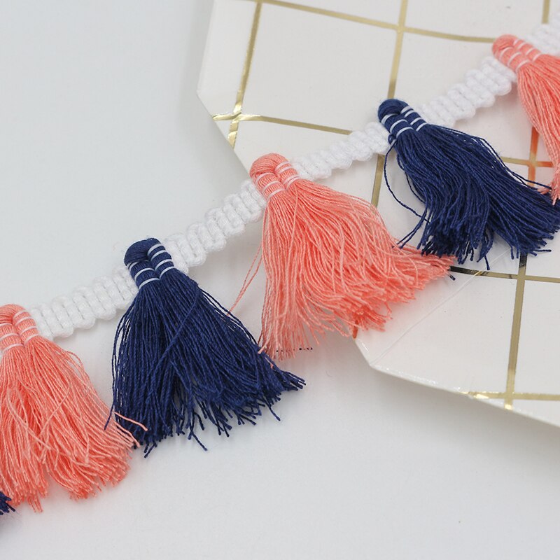 3M/lot Beautiful Fringe Beige Multicolor Tassel Lace Trim Tassel Curtain Clothing Skirt Sewing Craft Material Accessories 4.5cm: wide 3.5cm b