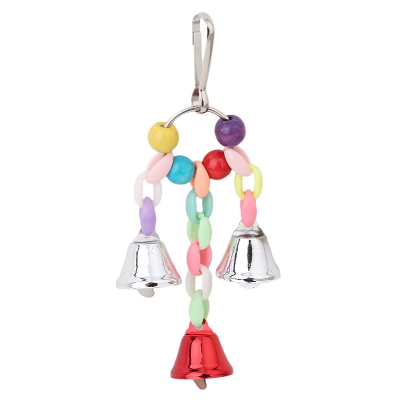 Juguetes Para loros, juguete colgante para pájaros con cuentas de colores, cadena de campana, juguete de morder para loro, accesorios para jaulas de pájaros, juguete colgante para pájaros: Parrot Bells