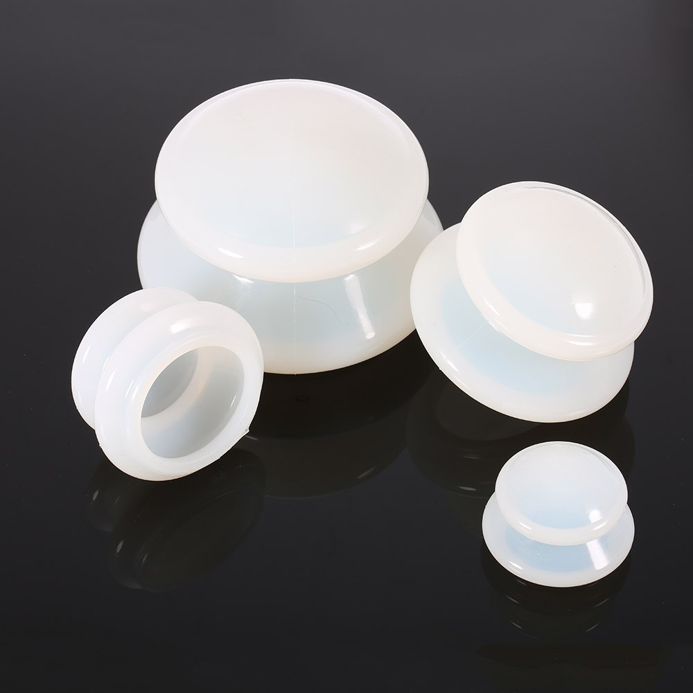 4Pcs Vochtvanger Anti Cellulite Vacuüm Cupping Cup Siliconen Familie Facial Body Massage Therapie Cupping Cup Set 4 Size